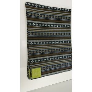 6 Avon Y2K Home Placemats Set Blue Brown Woven Boho Geometric Stripes Cotton